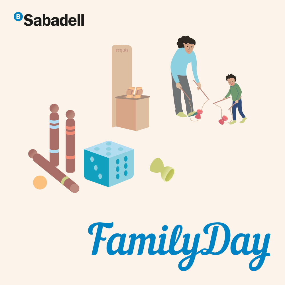 Family Day / Banc Sabadell / detall taller jocs gegants