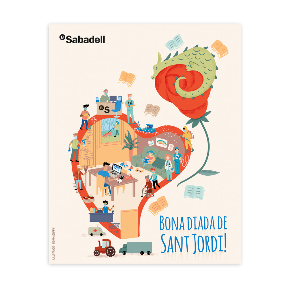 Bona diada de Sant Jordi (campanya Banc Sabadell)