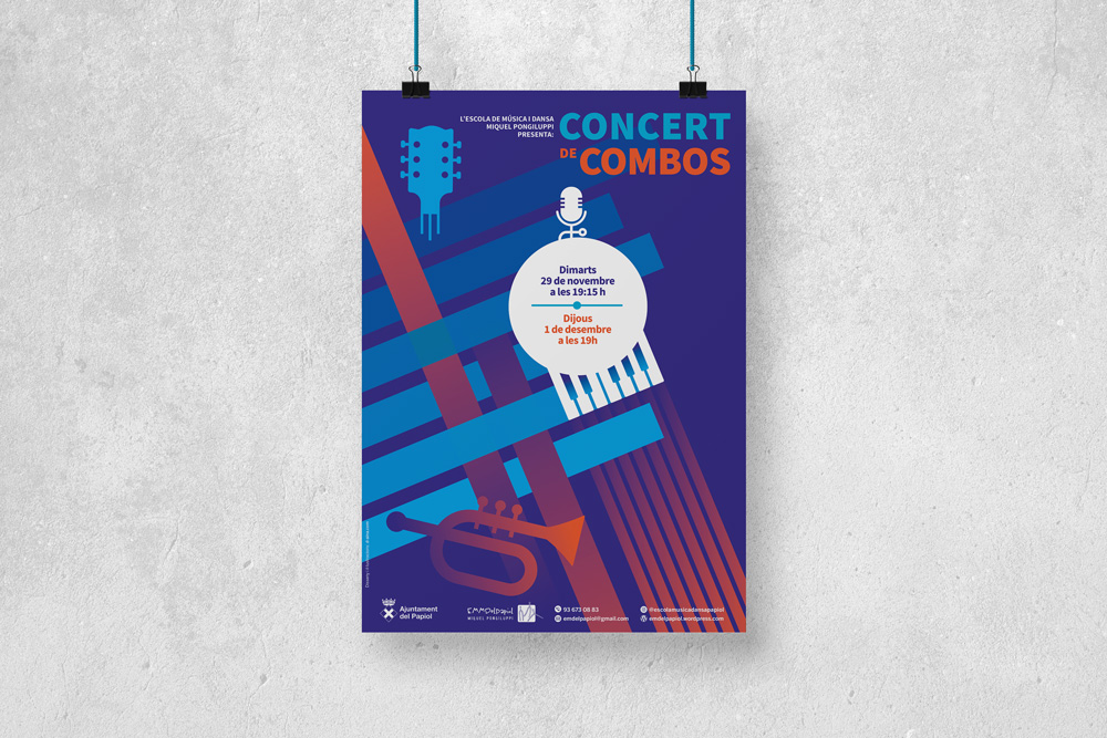 Cartell de Concert de Combos 2021 (Escola de Música i Dansa El Papiol)