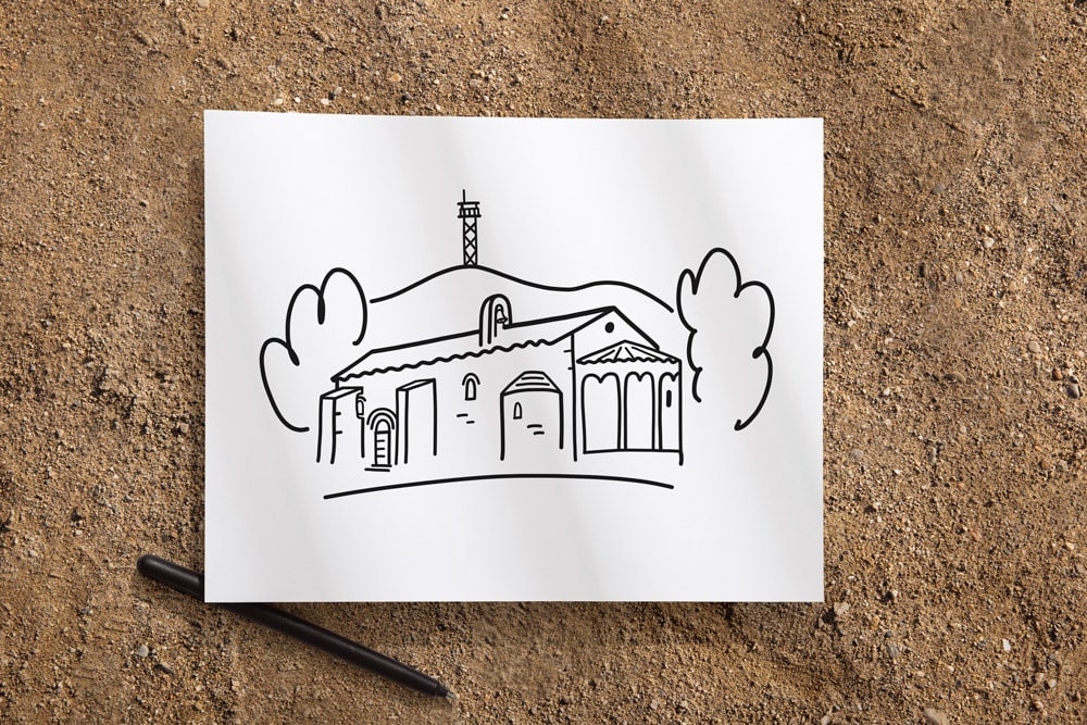 Dibuix de l'ermita de La Salut El Papiol